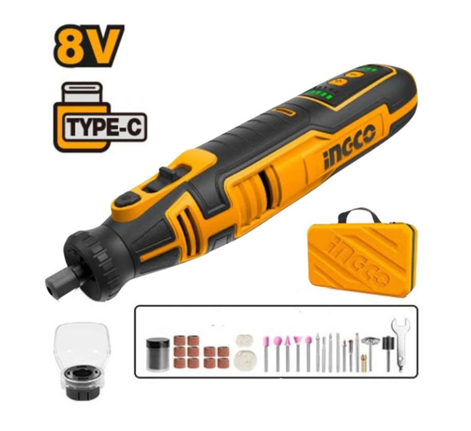 Máy mài khuôn mẫu dùng pin 8V (không kèm dây cáp sạc ) INGCO CMGLI0801