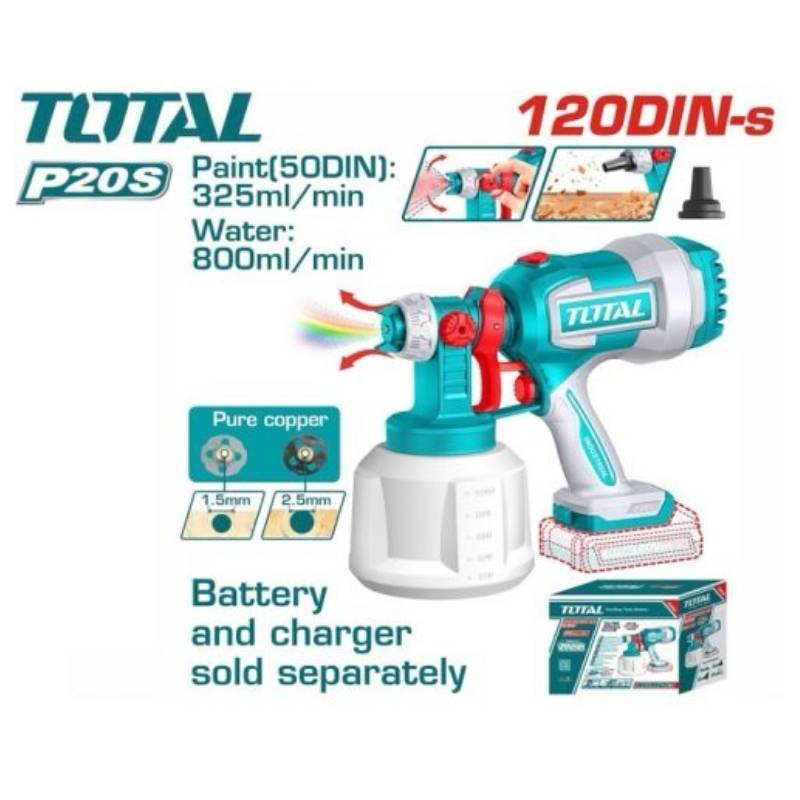 Máy phun sơn dùng pin Lithium 20V Total TSGLI2004 (không kèm pin & sạc)