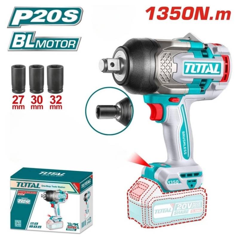 Máy siết bu lông 3/4" dùng pin 20V Total TIWLI201351