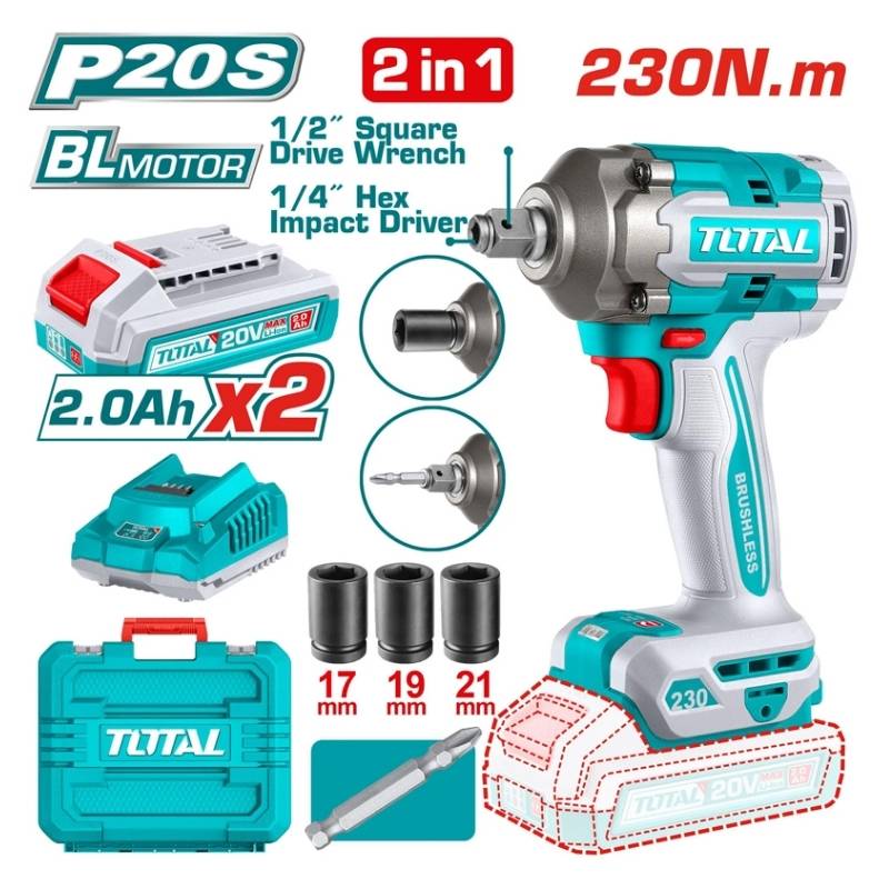 Máy vặn vít và bu lông dùng pin 20V Total TIWLI20236
